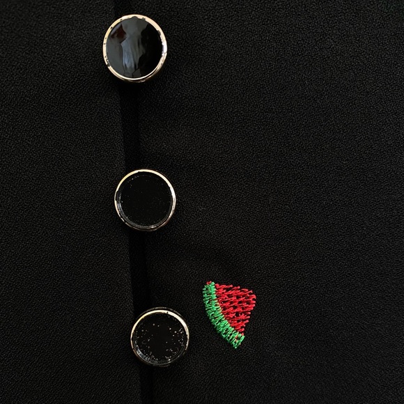 Abow Black Dress with Fruit Embroidery 🍉 🍎 🍌 Size 10 - Picture 6 of 16